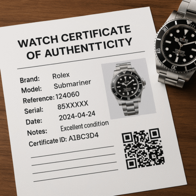 watch certificate of authenticity